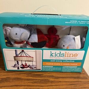 New In Box Kidsline Sail Away Collection Plush Musical Mobile